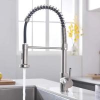 Grifos de cocina de acero inoxidable 304, rotación de 360 ​​grados, grifos de agua fría y caliente, grifos cepillados, varios estilos para elegir - details 3