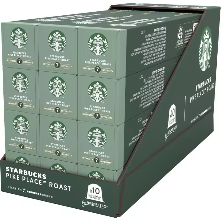 STARBUCKS by NESPRESSO - Pike Place® Roast - Tueste Medio, intensidad 7 - 12x10caps (120 cápsulas) - 1