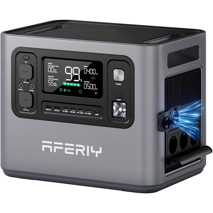 AFERIY 2025 Central Eléctrica Portátil 2800 W, LiFePO4 2048 Wh en 1,5 Horas de Carga Rápida