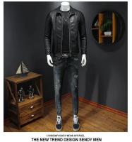 Chaqueta De Cuero PU Para Hombre Estilo Motociclista Streetwear Béisbol Outdoor Bomber Casual Para Otoño Windbreaker Masculino - details 6
