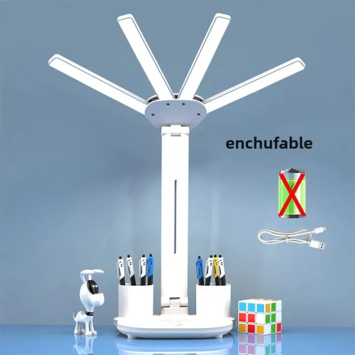 Lámpara De Mesa Recargable Para Estudio Con Ventilador Y Pantalla LED Lámpara De Lectura Sin Sombrilla Control Táctil Certificación CCC CE Material ABS Y PVC Estilo Contemporáneo - 1