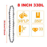 Cadena De Motosierra 8" Con Línea De 33 Enlaces Y Precisión 3/8" LP De Acero Metálico Para Reparación Y Mantenimiento De Motosierras Eléctricas Herramientas De Carpintería - details 0