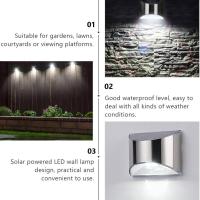 PORCHEDDU Paquete de 4 Luces Solares de pared para Exterior, impermeable, para Terraza, Valla, Escalera, Jardín, patio, barandilla, LED Blanco Cálido - details 9
