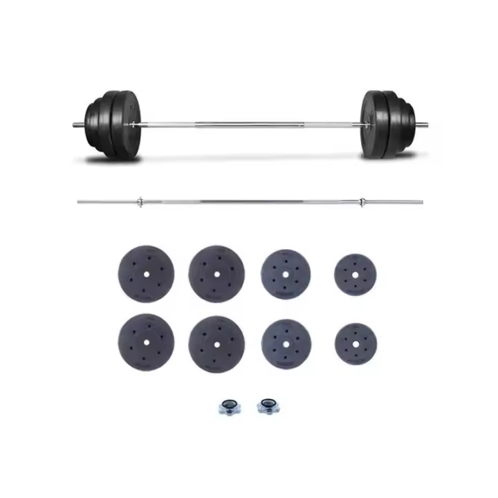 Fitness Tech Set de Pesas Barra Olímpica de 35kg a 120kg Peso libre - 1