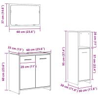 vidaXL Set muebles de baño 2 piezas madera contrachapada gris hormigón - details 6