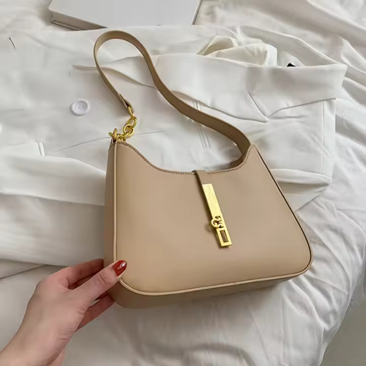 Bolso De Hombro Para Mujer De Lujo Pequeño En Cuero PU Versátil Con Cierre De Cremallera Bolso Underarm Moda Sensación Avanzada - 1