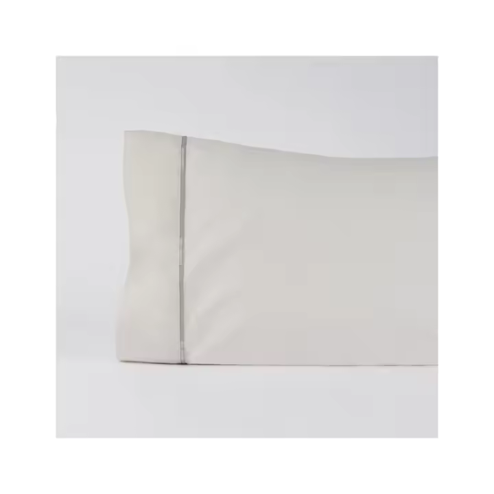 FUNDA DE ALMOHADA 100% ALGODÓN PERCAL 180 HILOS GRIS DON ALGODÓN 45X85 - 1
