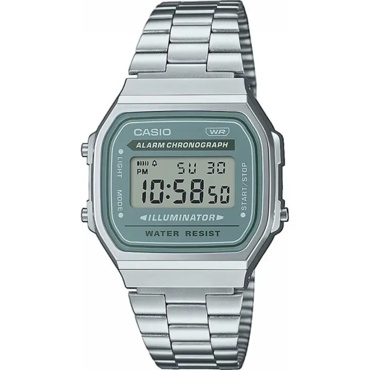 Reloj Casio A168WA-3AYES de Acero Inoxidable Resistente Al Agua - 1