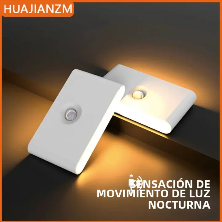 Lámpara Nocturna LED Con Sensor De Movimiento Recargable Por USB Para Armario Cocina Escaleras Luz De Noche Rectangular Sin Cable - 1
