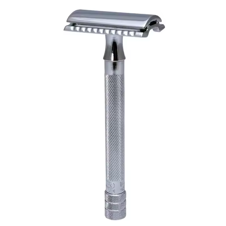 Merkur Razor Straight Comb, Long Handle, Bright Chrome / Stainless Steel - 1