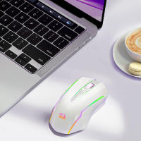 Ratón para juegos inalámbrico Redragon M910-WS, RGB, recargable, con 9 botones programables de edición macro, 8000 DPI, ergonómico inalámbrico, 70 horas para PC/Mac Gamer, FPS RPG MOBA RTS, color blanco - details 5
