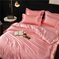 Juego De Cama Nórdico De Seda Con Fundas De Almohada Y Sábana De Lujo Para Pareja Individual Doble Verano Textil Sólido - details 20