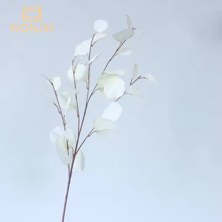 1PC Hojas De Árbol De Otoño Artificiales Para Decoración De Boda Y Hotel Eucalipto Y Manzana Simulación De Hojas De Planta Artificial De Seda - 1