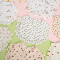 Bebé Bib Floral Impresión Toalla De Saliva Ajustable Con Cierre De Encaje Muselina Algodón Rollo Arco Iris Para Niñas - details 1