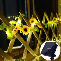 Luces De Cadena LED Solar Ivy Vine Con Hojas De Sandía Y Girasol Artificial Decoración De Jardín Al Aire Libre Para Navidad Y Año Nuevo - details 6