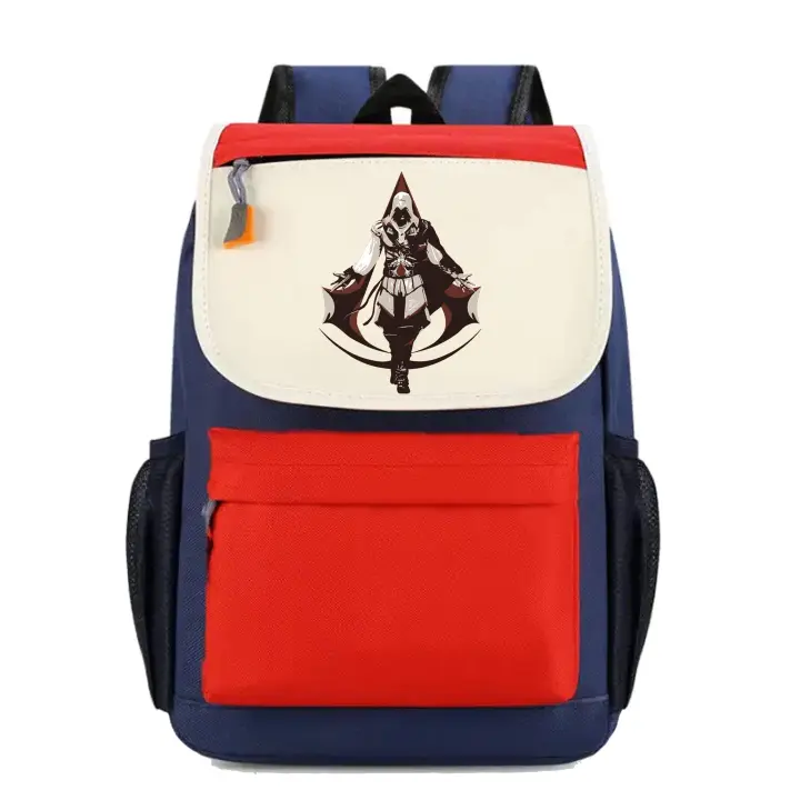 Mochila Assassins Creed. Ezio. Desmond. Edward. Connor. Lucy. Arno. Altair. William. Varios colores. Ideal para la escuela. Colegio. Senderismo. Excursiones. Multiples bolsillos - 1
