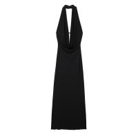 Vestido Midi De Encaje Sin Espalda Estilo Vintage Para Mujer Willshela Con Cuello Halter Y Decoración De Lazos Vestido Chic Femenino - details 2