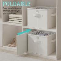 2 Piezas Organizador de Zapatos, Zapatero Legable Apta para 12-24 Pares, Almacenaje Ropa with Cubierta Transparente Y 3 Asas Reforzadas, 43x43x33 cm, Blanco Marfil, XSNX01WM-2 - details 3