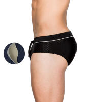 Bikini De Baño Para Hombres Sexy Slip Briefs De Baño De Cintura Baja Color Negro Shorts Malla Cordón Surf Beachwear - details 9