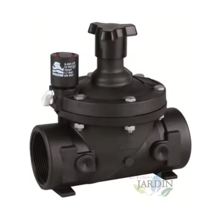Suinga Electroválvula de Riego 2" 9V Bermad Serie 200 para Uso Residencial y Agrícola con Regulador de Caudal y Alta Resistencia a Agroquímicos - 1