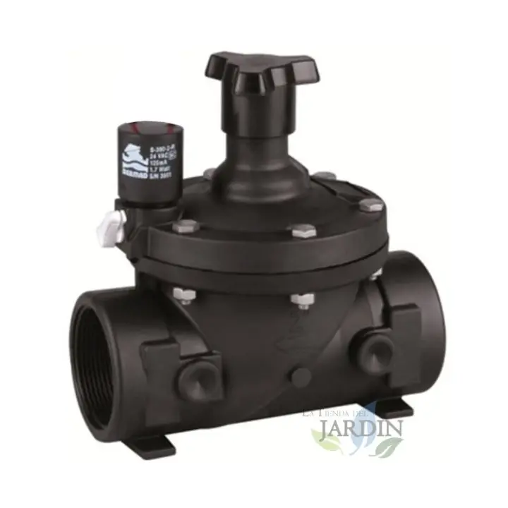 Suinga Electroválvula de Riego 2" 9V Bermad Serie 200 para Uso Residencial y Agrícola con Regulador de Caudal y Alta Resistencia a Agroquímicos - 1