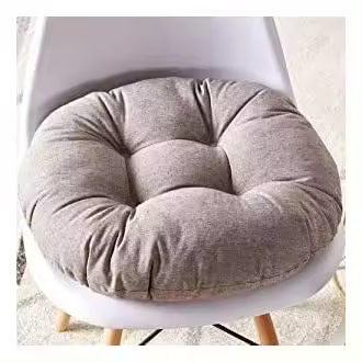 Cojines redondos para silla de 48 cm, cojín redondo de algodón para futón, tatami, para interior y exterior, hamaca, yoga, meditación, color café. - 1