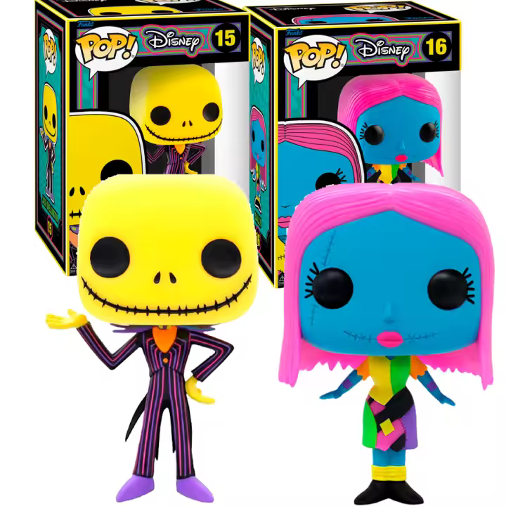 Funko Pack 2 Funkos Blacklight black light Jack Skellington y sally   Pesadilla Antes de Navidad Nightmare Before Christmas   Disney Funko Pop Vinyl - 1