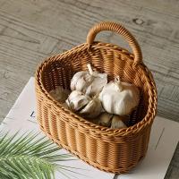 Cesta De Frutas Y Verduras Montada En La Pared Estilo Rattan Simulada Caja Colgante De Plástico Para Decoración Del Hogar - details 4