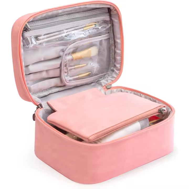 Bolsa de maquillaje para Mujeres, Bolsa de artículos de viaje, bolsas de Cosméticos grandes impermeables, Bolsa organizadora de maquillaje, juego portátil - 1