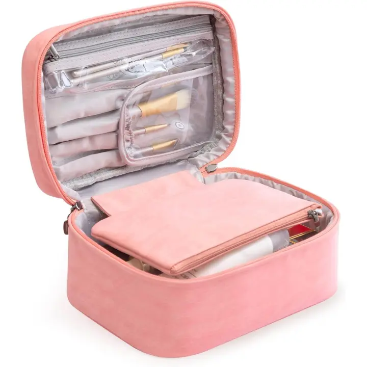 Bolsa de maquillaje para Mujeres, Bolsa de artículos de viaje, bolsas de Cosméticos grandes impermeables, Bolsa organizadora de maquillaje, juego portátil - 1