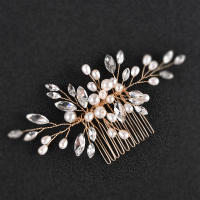 Pegatinas De Pelo De Perla Con Diamantes Para Mujer Accesorios De Cabello De Boda Florales De Moda Aleación De Aluminio - details 5