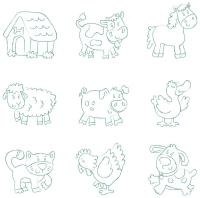 Puzle de encajables de madera con sellos de estampación animales de granja - Juego creativo de construcción y diseño en madera - details 2