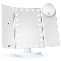 Espejo De Maquillaje Con Iluminación Inteligente Y Táctil Triple Pila Estándar De Escritorio LED Para Amplificar El Brillo - details 7
