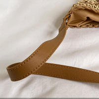 Bolso de hombro tejido de paja para mujerbolso de mano de tamaño mediano con asa para vacaciones en la playaPopular - details 28