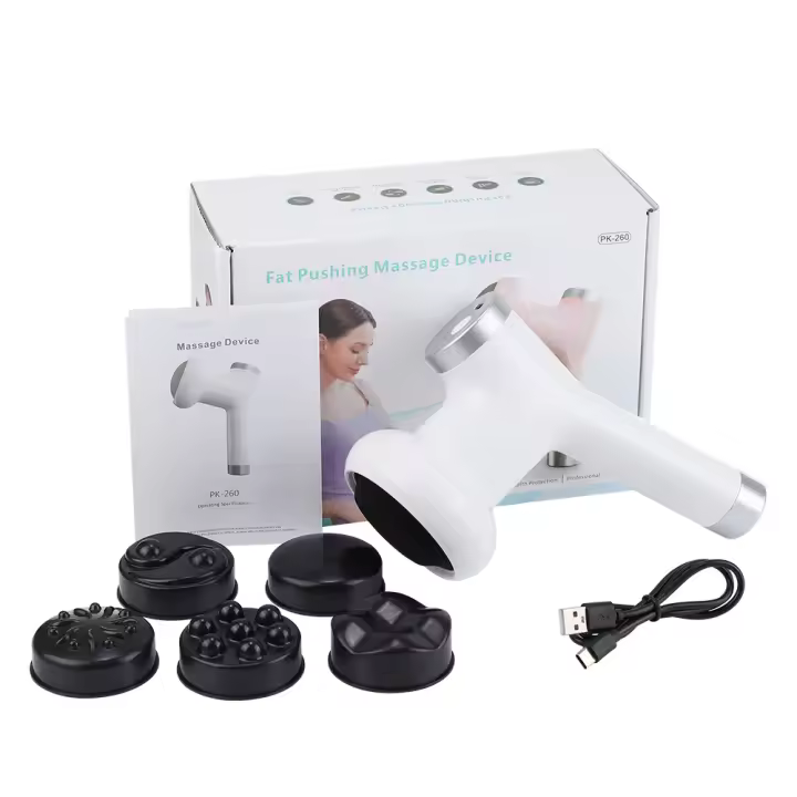 Masajeador vibratorio corporal de liposucción con empuje de 8 velocidades y 5 cabezales, masajeador multifuncional de espalda, piernas y columna cervical - 1