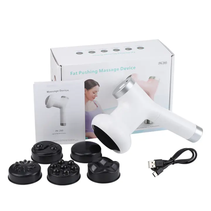 Masajeador vibratorio corporal de liposucción con empuje de 8 velocidades y 5 cabezales, masajeador multifuncional de espalda, piernas y columna cervical - 1