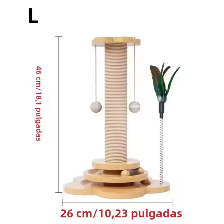 Juguete Para Gatos Tablero De Rasguñado Duradero Con Rueda Giratoria Columna De Atracción Para Gatos Marco De Subida Para Mascotas - 1