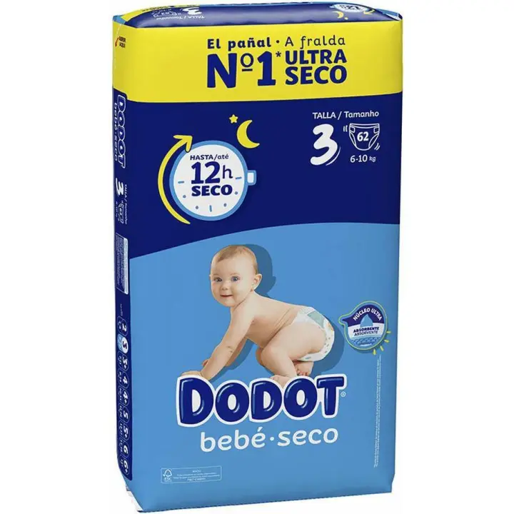Pañales DODOT 12 horas seco talla 3 (de 6 a 10 kg) - 1