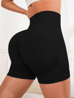 Shorts De Yoga Para Mujer High Waist Abdomen Pantalones Cortos De Running Deporte Fitness Outer Wear Material Poliéster - details 4