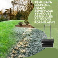 Outsunny Rodillo para Césped Ancho 58cm Ø32cm Rodillo de Césped de 38L Relleno de Arena o Agua con Mango en U para Jardín Granja Negro - details 4