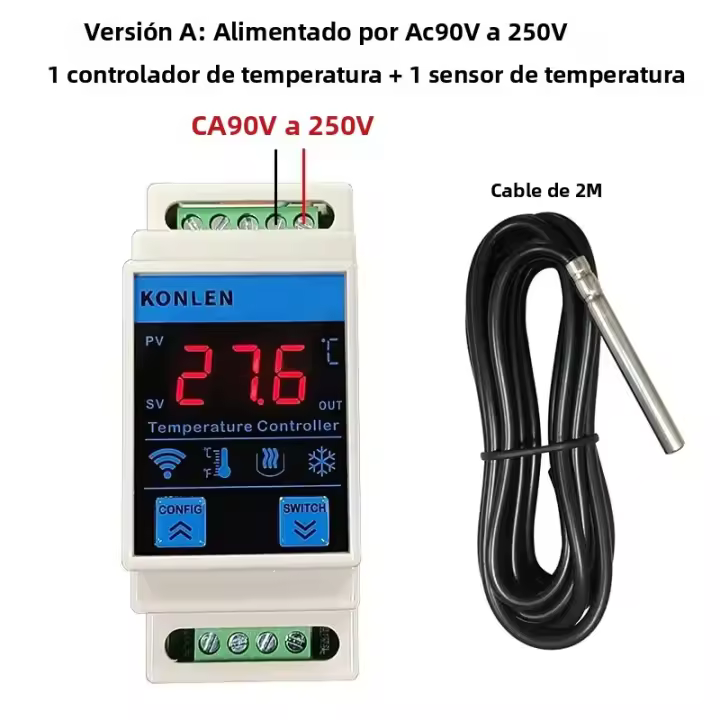 Sensor De Temperatura WiFi Tuya Controlador De Termostato Inteligente Para Nevera Y Calentador Apto Para Acuario Y Incubador Regulador De Temperatura Con Registro De Log De Temporada - 1