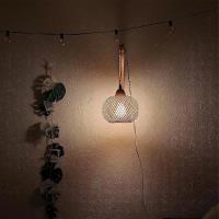 Lámpara De Pared De Bambú Natural Tejido a Mano E27 Candelabros De Rotura En Rattan Iluminación Tradicional Para Habitaciones Decoración De Ambiente - details 4