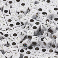 100pcs Cuentas De Letras Cuadradas 6mm Negro Y Oro Aleación De Acrílico Para Manualidades Y Creación De Joyas DIY - details 12