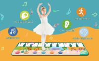 Coolplay Alfombra Tecladista Musical Para Niños Con 8 Sonidos De Animales Alfombra De Baile Educativa Para Bebés Material De Tela Adecuada Para Edades 3-6 Años Y 6-12 Años - details 0