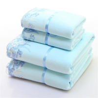 Juego De Toallas De Microfibra Bordadas 4 Piezas 2 Toallas De Baño 140x70cm Y 2 Toallas De Rostro 75x35cm Secado Rápido Toallas Para Baño - details 3