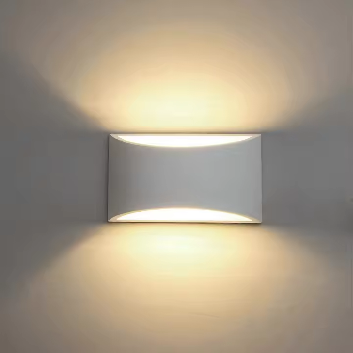 Modern Wall Sconce,Indoor Wall Lights Uplighter Downlighter Gypsum Plaster Sconce Lighting with 2700K 7W G9 LED Bulbs for Living Room Bedroom Hallway - 1