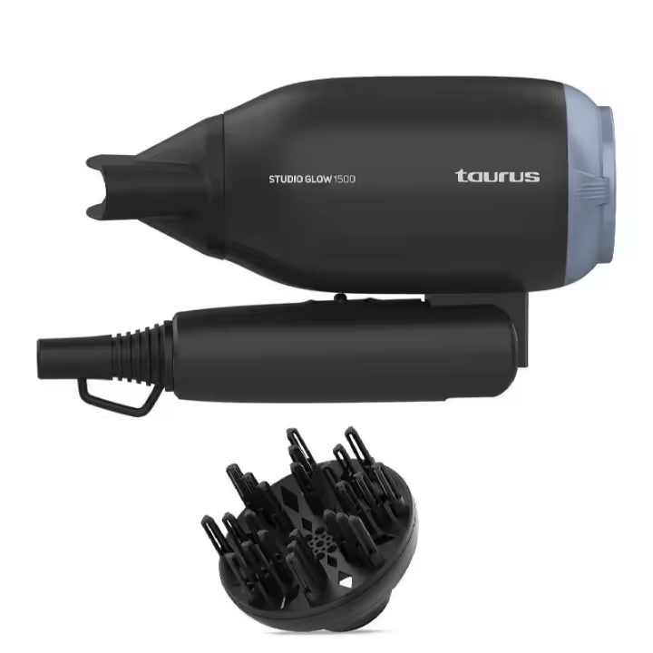 Taurus Studio Glow 1500, Secador de viaje bivoltaje 110-240v, 1400W, Plegable, 2 velocidades, 2 temperaturas MTA1177 - 1