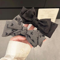 Acrílico Doble Capa Con Lazo Y Estampado Para Mujer Pinzas Para Cabello De Color Oscuro Versátiles Accesorios Para Colas De Caballo De Moda - details 5