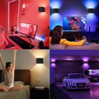 Lámpara De Pared LED Recargable Con Control Remoto Y Luz RGB Iluminación Ajustable Sin Cable Decoración Moderna Para El Hogar - details 2