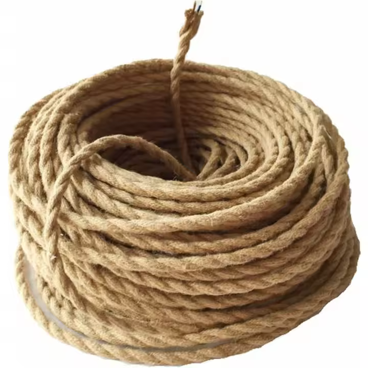 Iluminación LED 10m Cuerda de alambre Eléctrico, 2 Core Linen Vintage Rope - 1